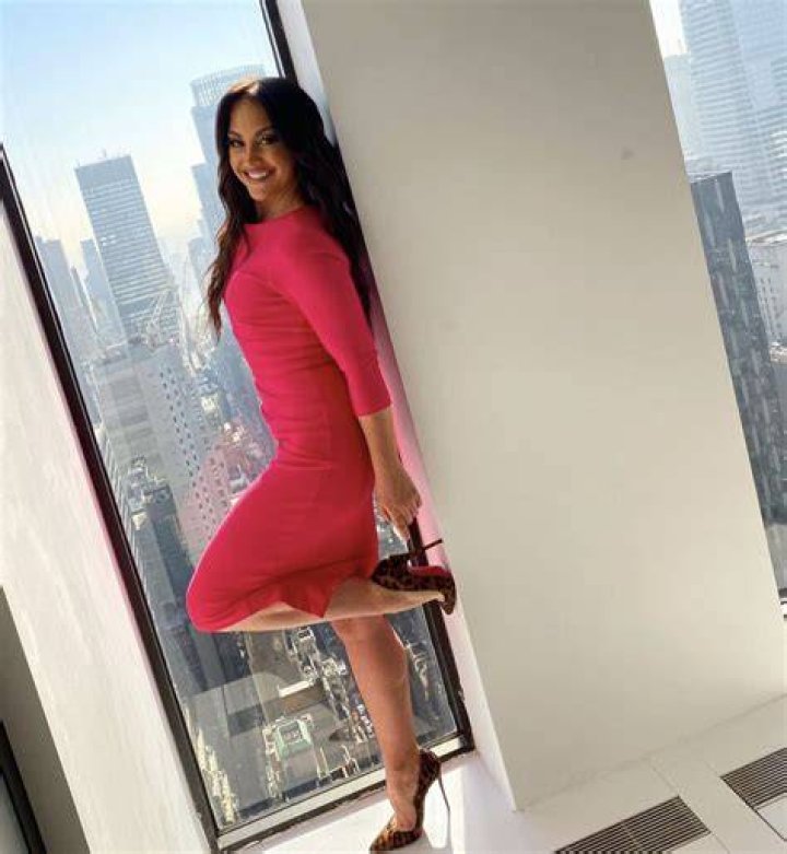 Emily Compagno in 2022 Fashion, Raiders cheerleaders, Slip dress